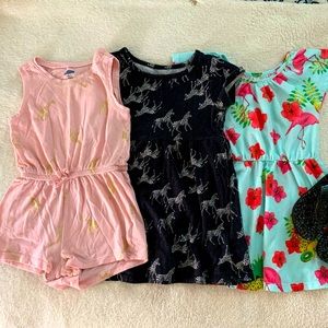 Toddler Girls dresses,romper,sandals bundle